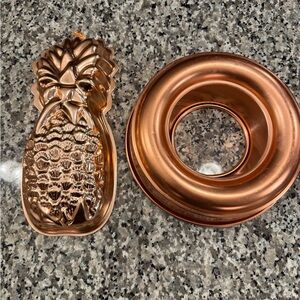 Copper Pineapple and Ring Mold Set